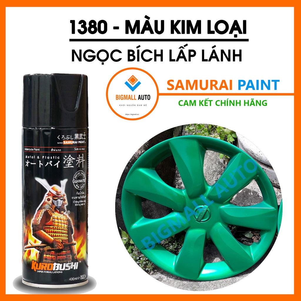 Sơn Samurai xanh ngọc bích lấp lánh ánh kim 1380** - chai sơn xịt chuyên dụng