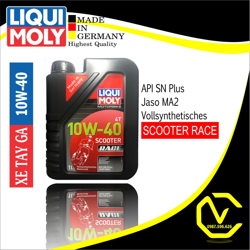 DẦU NHỚT TỔNG HỢP XE GA LIQUI SCOOTER RACE 10W40 1LÍT