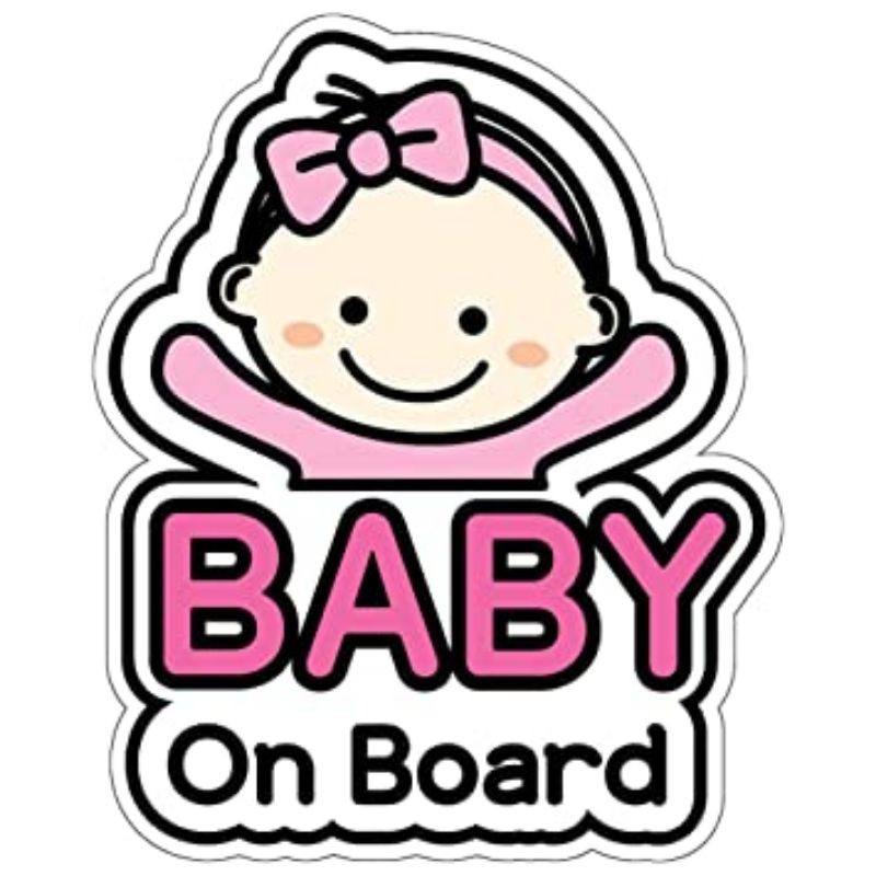 Tem decal dán xe hơi xe ô tô BABY IN CAR, BABY ON BROAD (mua 1 tặng 1 mẫu bất kỳ hoặc inbox chọn)