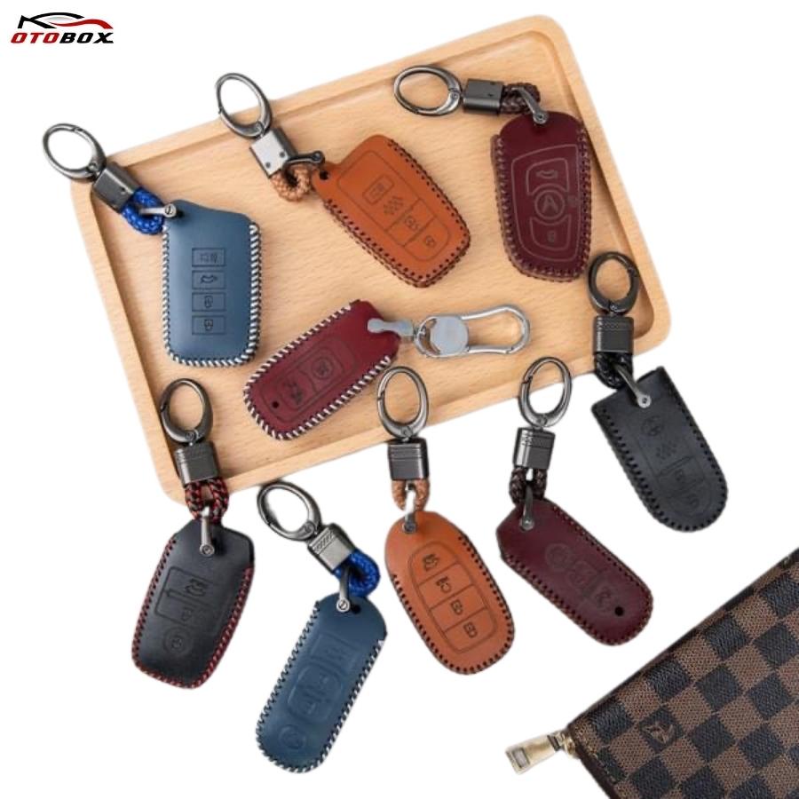 Bao da chìa khóa ô tô xe hơi Toyota raize, veloz, avanza bọc chìa khóa smartkey da thật chống xước chính hãng OTOBOX