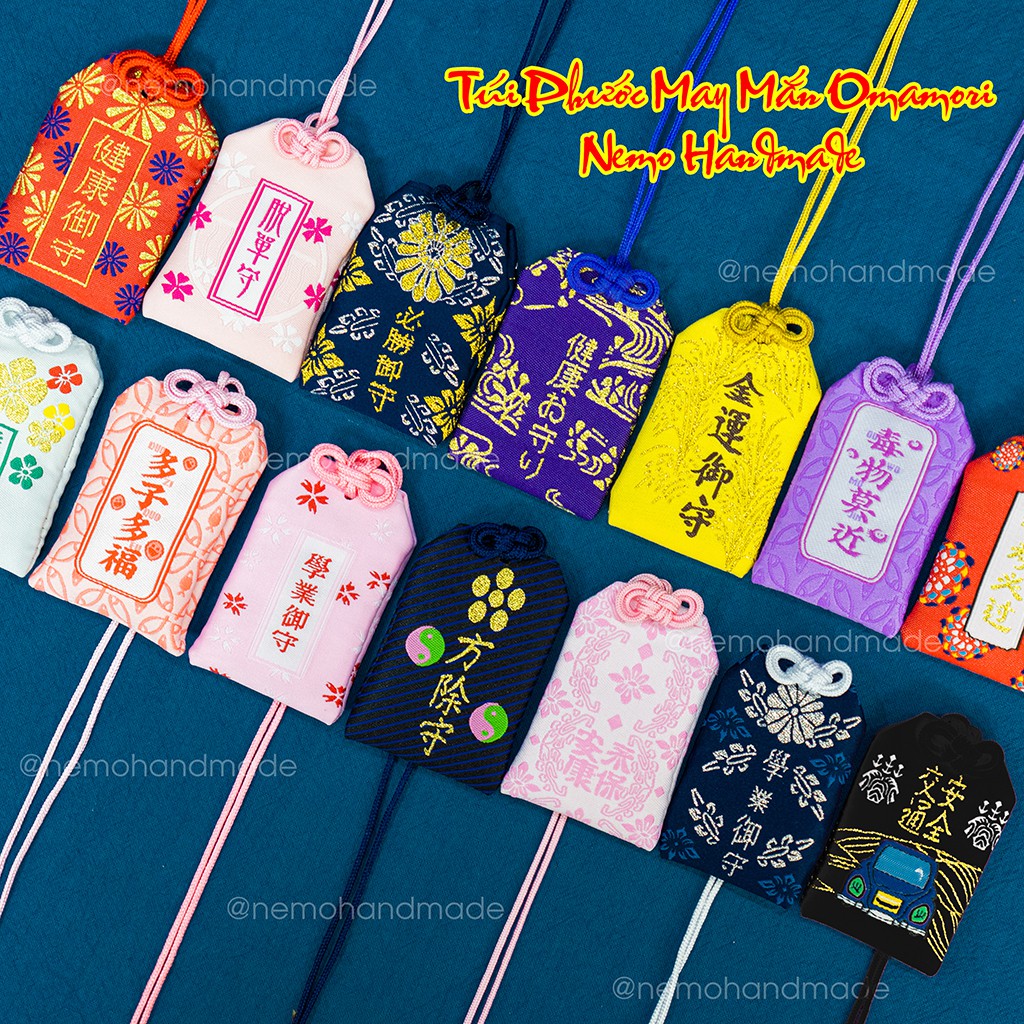 Túi Phước May Mắn Omamori Thêu Câu Chữ Ý Nghĩa - Mã OM14M