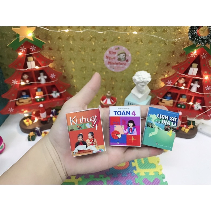 Sách mini trang trí mô hình, nhà búp bê 1:8 1:6 OB11  - lớp 4