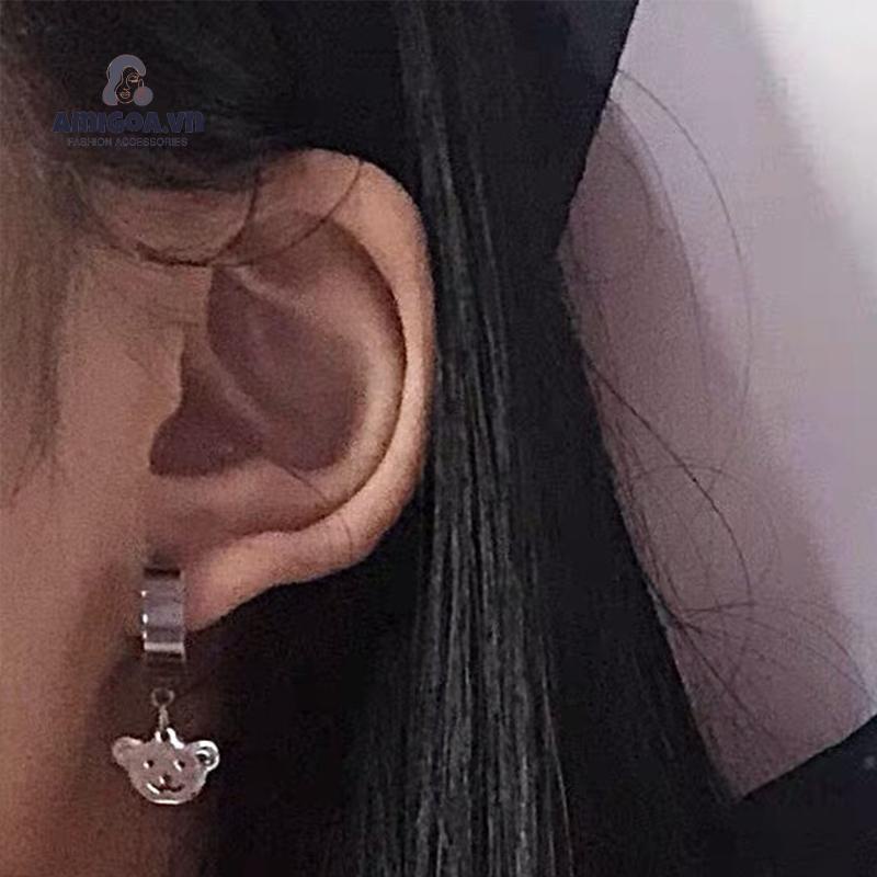 Khuyên Tai Hình Nửa Trái Tim Thời Trang Đơn Giản Chất Lượng Cao