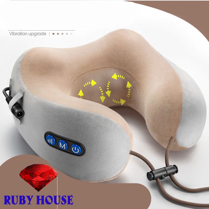 [BH 1 đổi 1]Gối massage cổ chữ U, gối massage cổ vai gáy cực hiệu quả-Ruby House