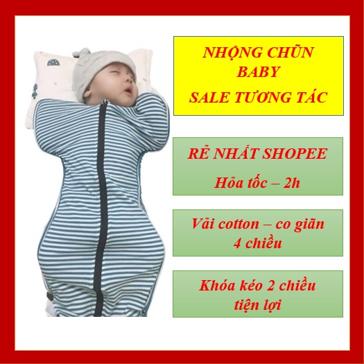 Nhộng chũn cho bé ngủ ngoan [COTTON MỀM MÁT] co giãn đàn hồi cực tốt