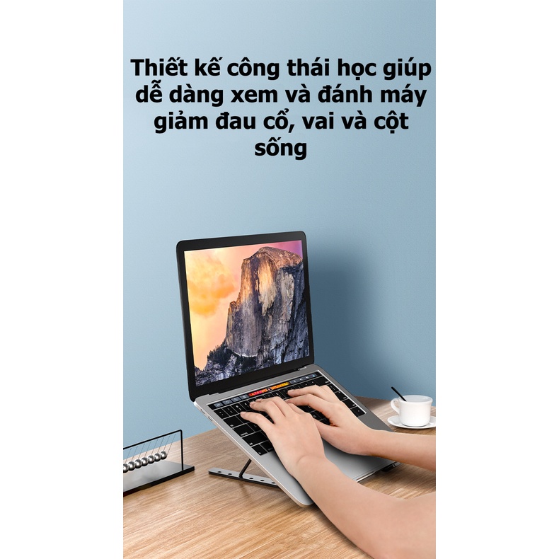 Giá đỡ laptop và máy tính bảng bằng hợp kim nhôm có quạt tản nhiệt tiện dụng HD00020