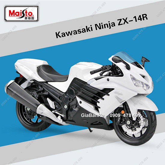 Xe Mô Hình Moto Kawasaki Ninja Zx-14r - 1:12 Maisto - Trắng - 8695t