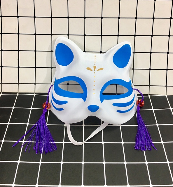 Mặt nạ cáo nửa mặt anime hoá trang cosplay mẫu ngẫu nhiên
