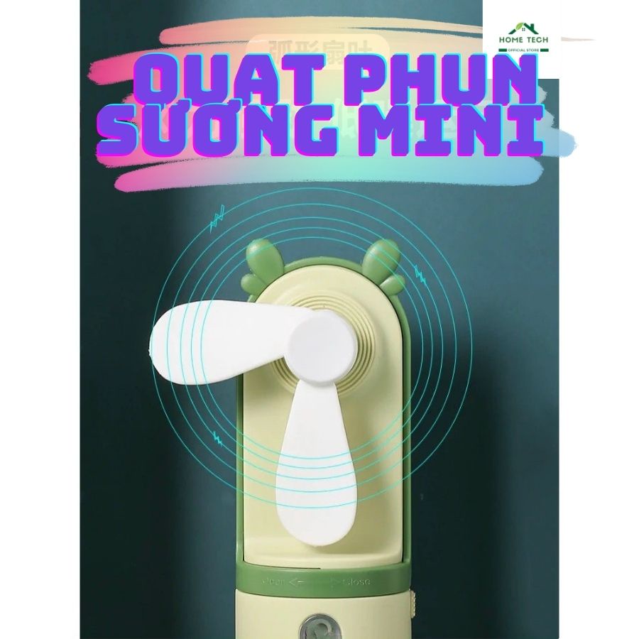 Quạt Phun Sương Mini Cầm Tay Tích Điện Phun Sương Cấp Ẩm Làm Mát Không Khí Chống Khô Da Cổng Sạc USB