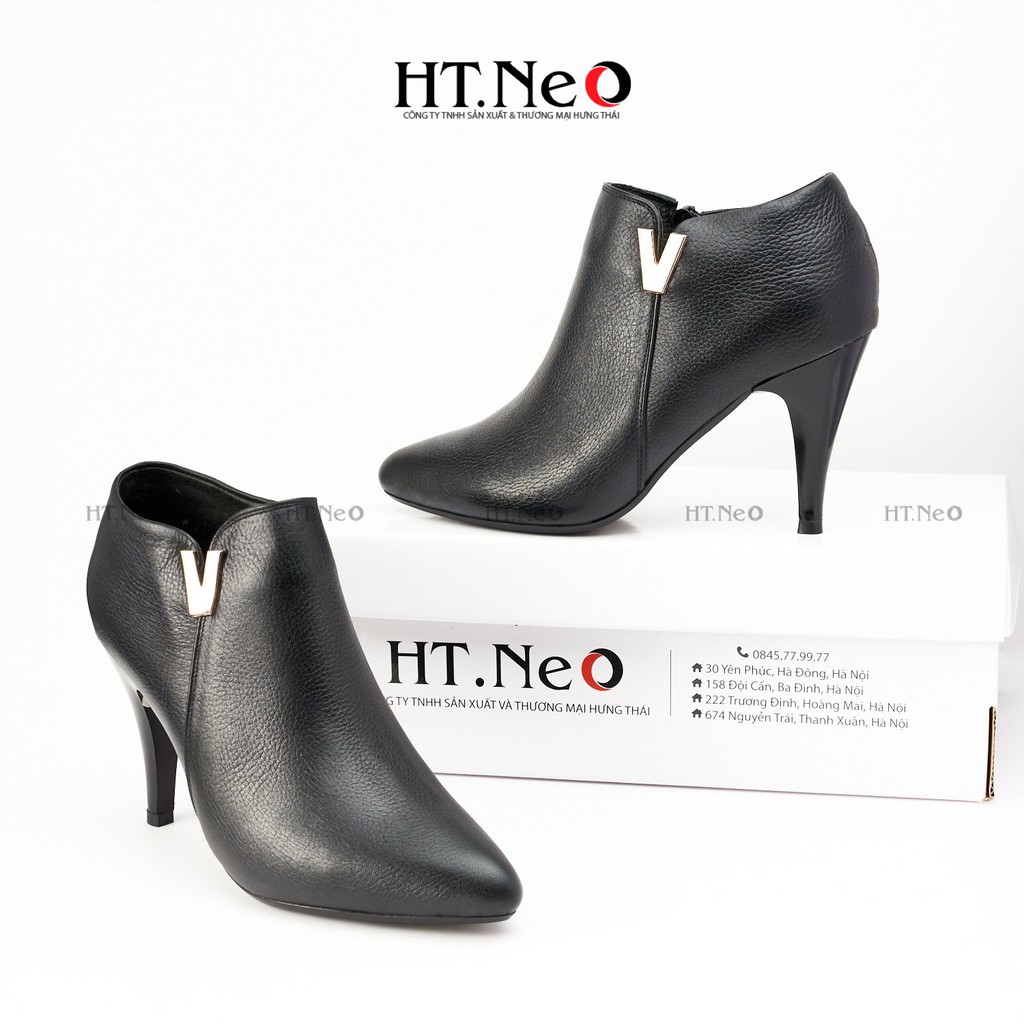 Bốt nữ cổ thấp da bò nguyên miếng, càng dùng càng bóng, gót tru cao đến 9cm cực sang chảnh HT.NEO BN90