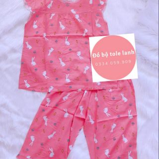 Đồ bộ mặc nhà tole lanh quần lững áo tay cánh tiên