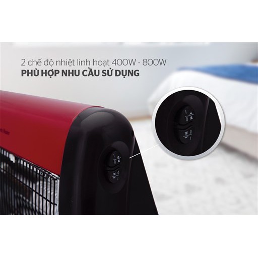 Sưởi Điện Hồng Ngoại Sunhouse SHD7013  - Đen Đỏ - Hàng Chính Hãng