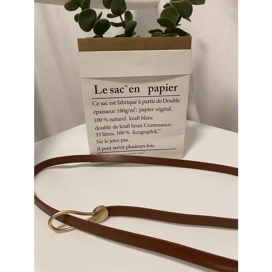 Đai thắt váy da nữ bản nhỏ/ Belt da bản nhỏ hình giọt nước