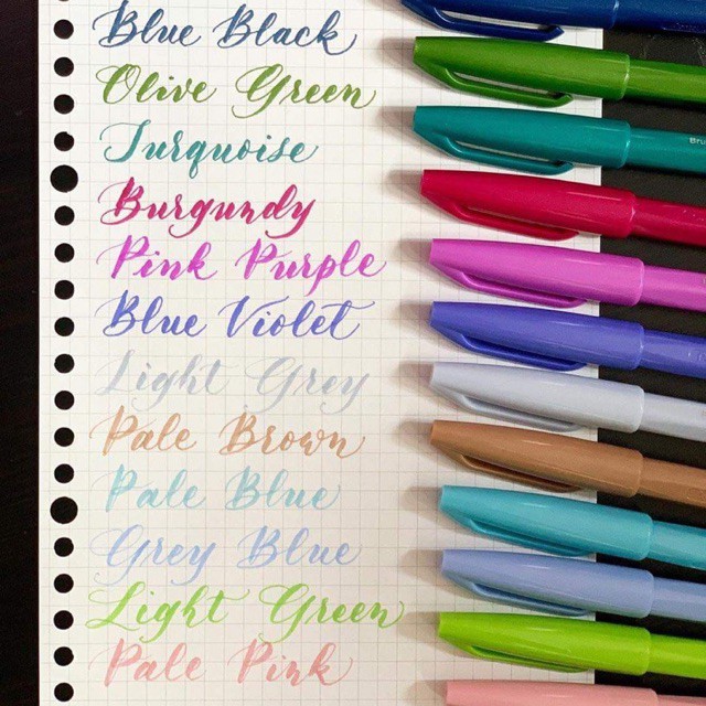 Bút Calligraphy Pentel Brush Sign Pen Nhật Bản - New Colors