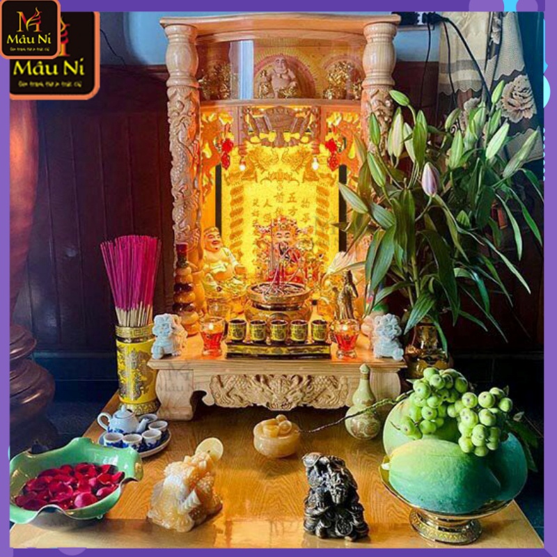 BÀI VỊ THẦN TÀI cho ban thờ tủ thờ sáng đẹp - tranh trúc chỉ in MÂU NI