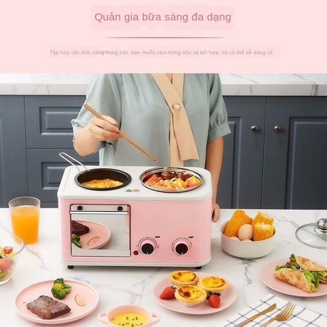 ❁Máy ăn sáng đa chức năng, lò nướng mini gia đình, bánh mì nướng, trứng chiên tự động, cà phê, mì,