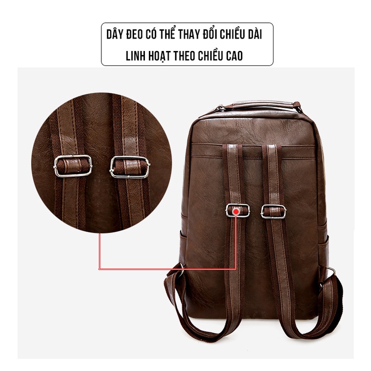 Balo da nam nữ unisex thời trang đi học, du lịch  có ngăn để máy tính, laptop 15.6 inch
