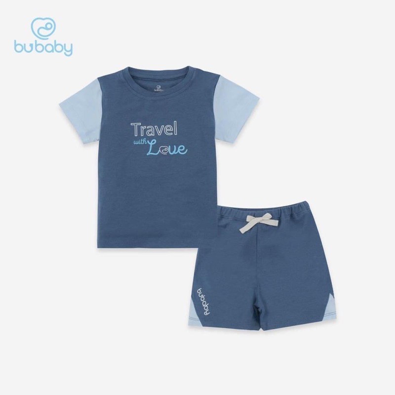 BU Baby - Bộ cổ tròn ngắn tay Kyomi Travel cho bé trai bé gái