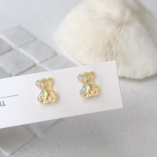 Khuyên Tai Hình Gấu Hoạt Hình Dễ Thương Phong Cách Hàn Quốc Dành Cho Bạn Nữ