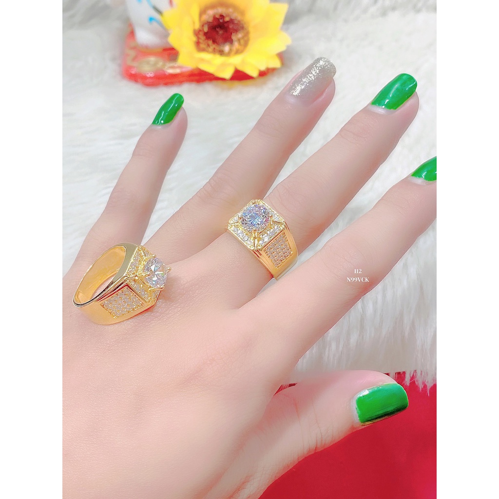 Nhẫn nam đính xoàn mạ 18k cao cấp (giá tốt nhất) N99VCK-112
