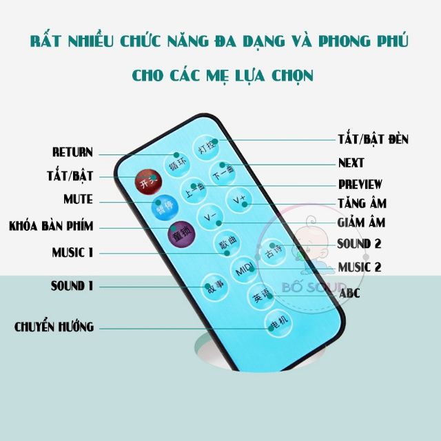 Treo Nôi Phát Nhạc Treo Cũi Kích Thích Thị Giác Cho Bé Tự Xoay 360 Độ Có Điều Khiển TN38