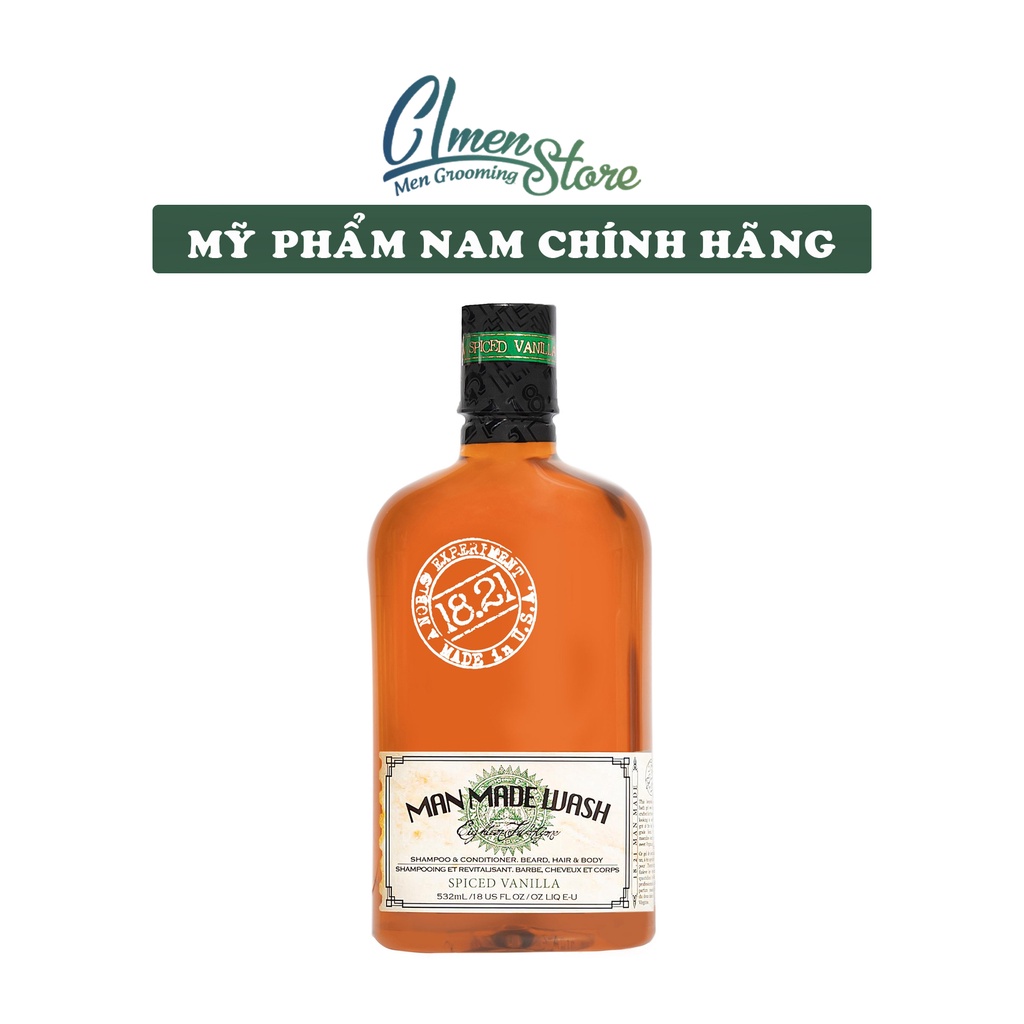 Dầu gội xả tắm 3 trong 1 - 18.21 Man Made Wash (500ml) | Sweet Tobacco | Spiced Vanilla (4 mùi hương)