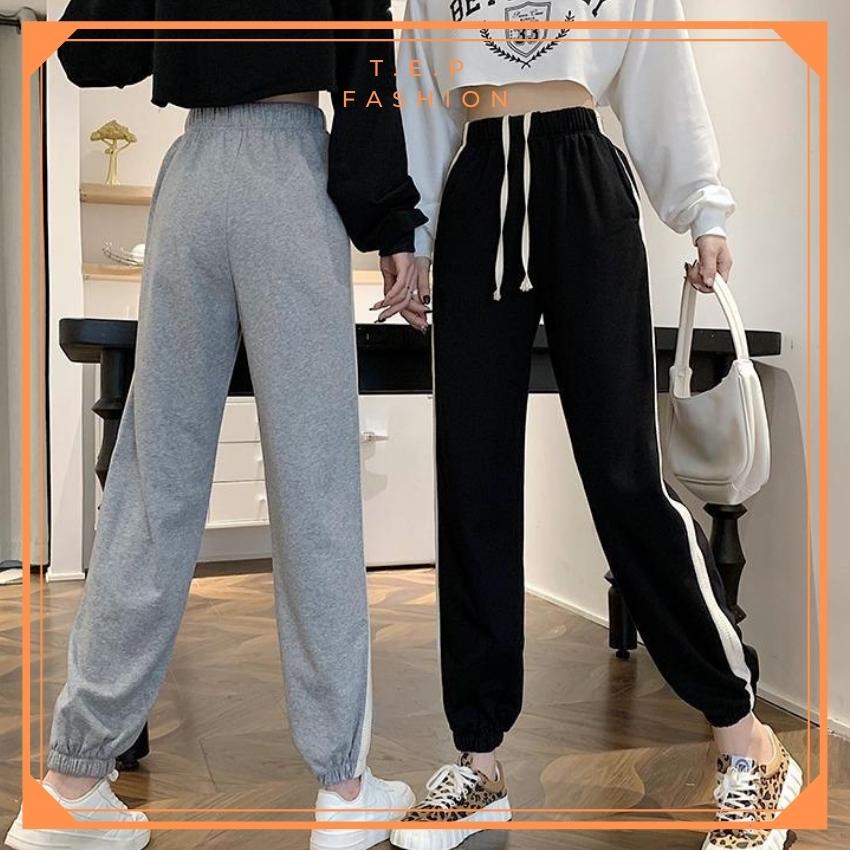 [MẪU MỚI] Quần Jogger Nữ Viền Trắng Dây Bản To Tep Fashion - JG001