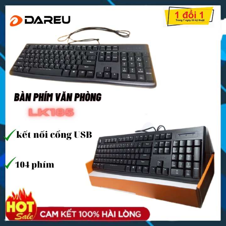 Bàn Phím Máy Tính Dareu LK185 USB Black - Bảo Hành 12 Tháng