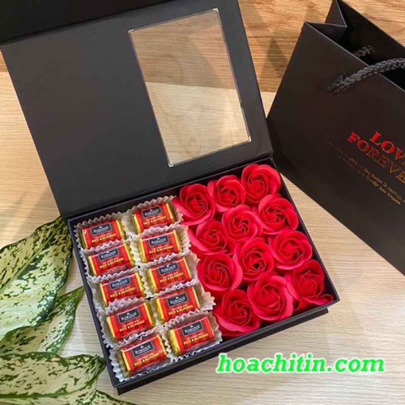 Socola Valentine Trái Tim hoa hồng đỏ