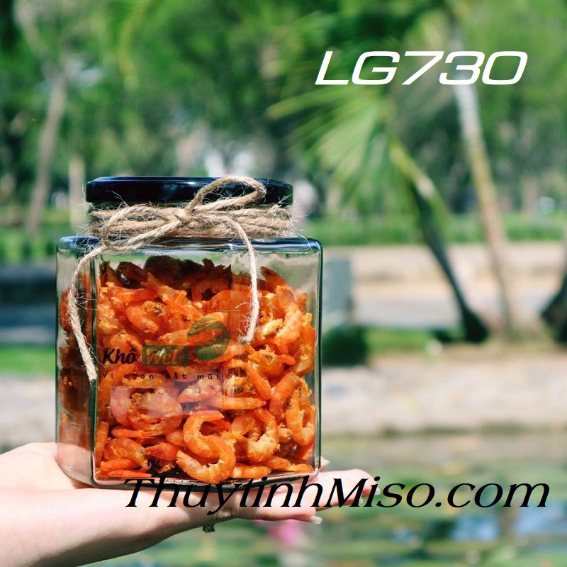 BỘ 10 HŨ THỦY TINH LỤC GIÁC 730ML ĐỰNG GIA VỊ, THỰC PHẨM