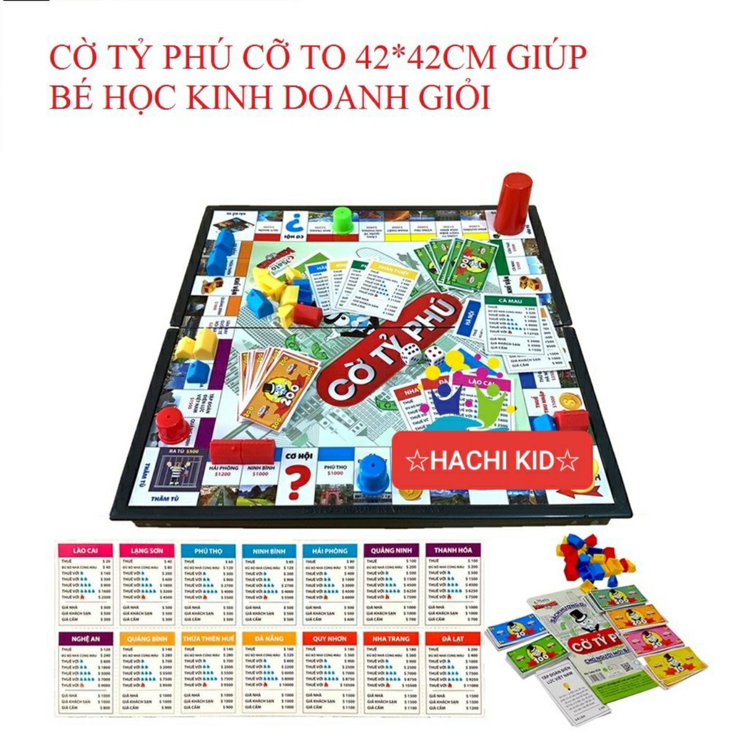 Đồ chơi cờ tỷ phú cho bé từ 7 tuổi mẫu to 42*42cm giúp bé học kinh doanh chính hãng an toàn SATO