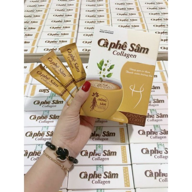 Cà phê sâm collagen giảm cân giảm mỡ hiệu quả hộp 12 gói