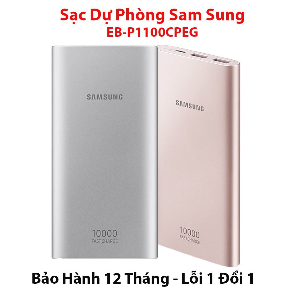 [CHÍNH HÃNG] Sạc Dự Phòng Samsung 10000mAh - Pin Dự Phòng Samsug - Đầu Ra 2 Cổng Sạc USB, Bảo Hành Lỗi 1 Đổi 1