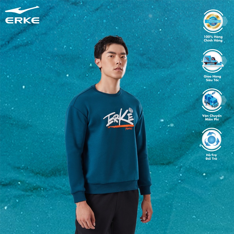 Áo nỉ dài tay nam ERKE 11221389217