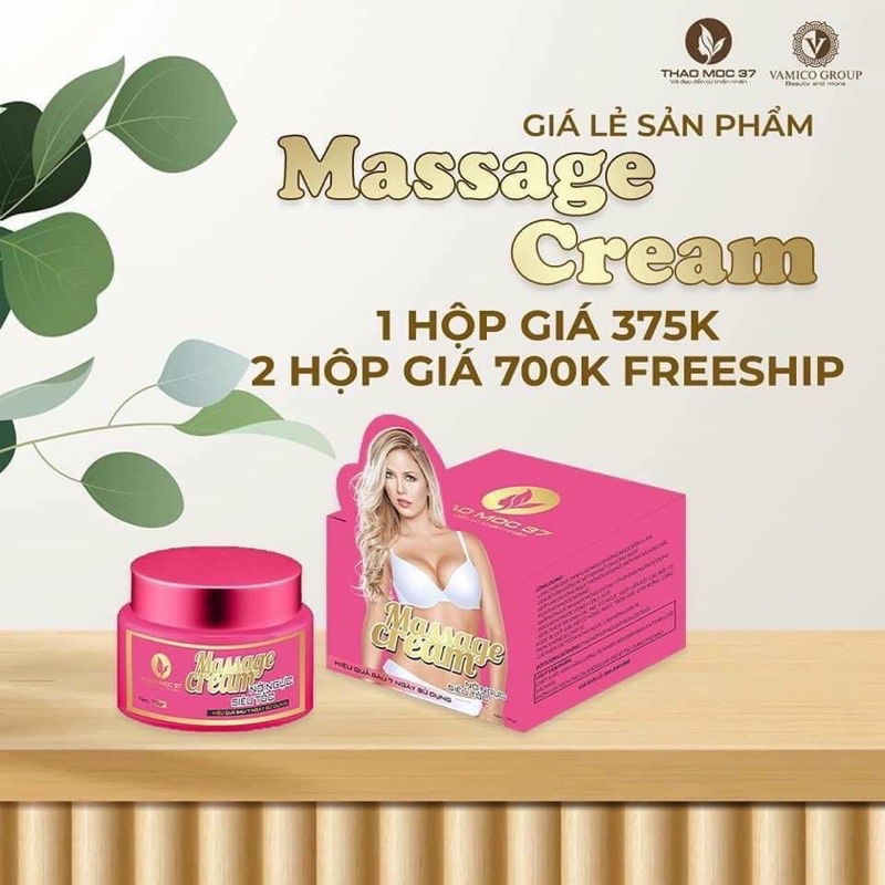 COMBO Kem Nở Ngực Massage Và Kẹo Mầm Thảo Mộc 37 Siêu Tốc