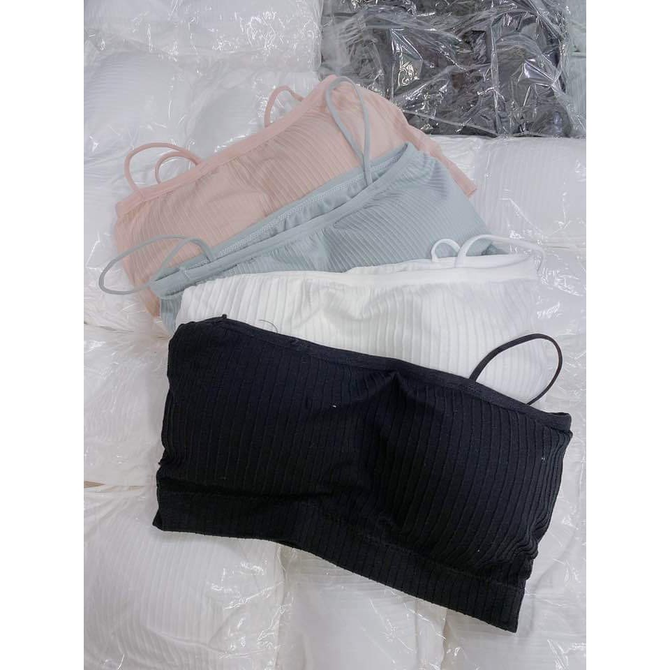 [RẺ VÔ ĐỊCH] Áo bra nữ họa tiết len tăm_Áo 2 dây có đệm_Áo bra co dãn 4 chiều  (Đủ màu)