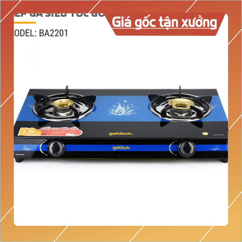 [Hàng chính hãng] Bếp ga siêu tốc GOLDSUN BA2201 - Mặt kính cường lực