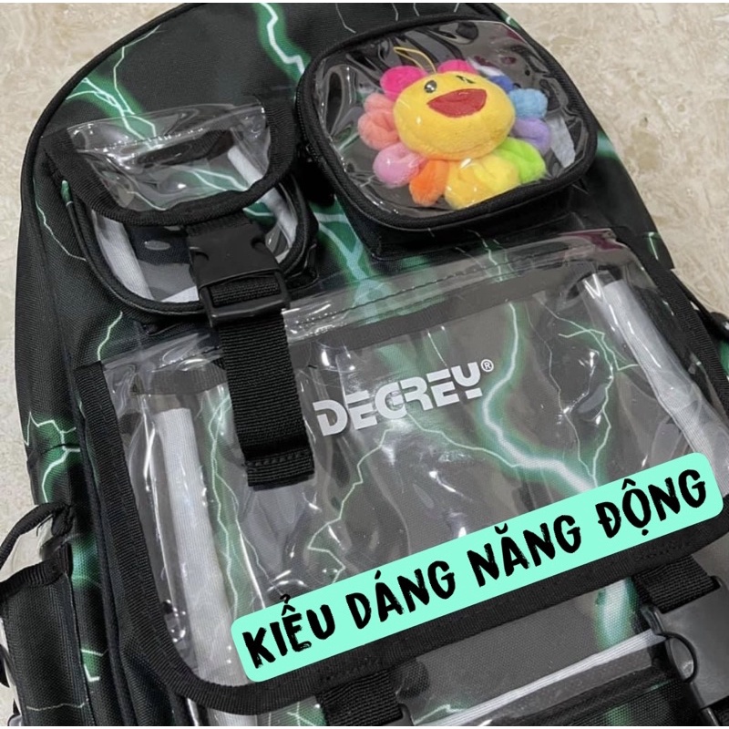 Balo Degrey Thunder Green Blue Backpack 2810 Clothes Shop Balo Degrey Đi Học Sấm Sét Xanh Ulzzang Unisex