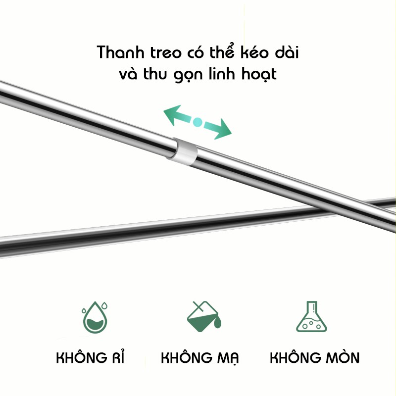 Thanh treo inox đa năng không cần khoan tường - Phụ Kiện Cửa KAPU