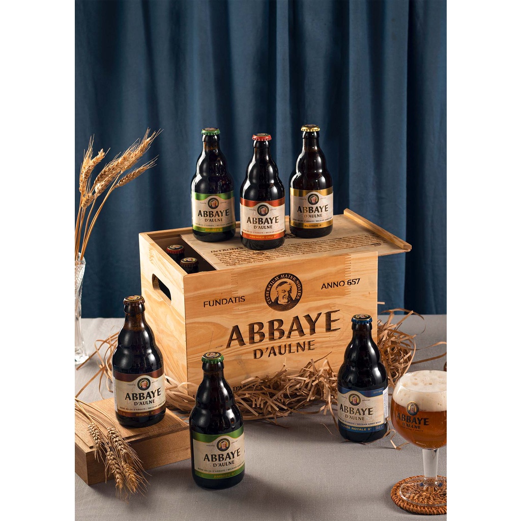 Combo bia 12 chai tiết kiệm - Tặng thùng gỗ sang trọng, trang nhã | Schwaben Brau - Abbaye D'aulne - Charleroi