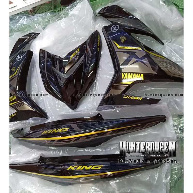 Tem Exciter 150, MX nhọn. Chỉ vàng, xe đen. Chất liệu candy. Chỉnh sửa theo yêu cầu. Sắc nét, bền màu, chống nước