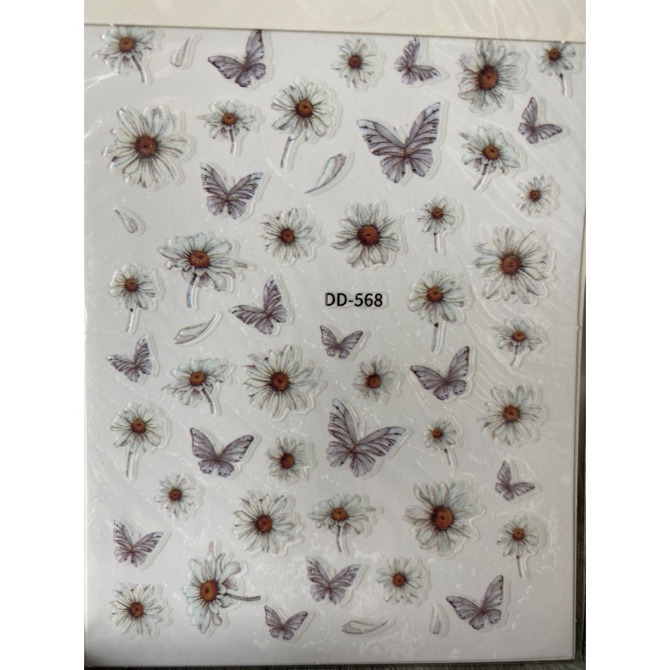 Sticker Mẫu Hoa  Lá DD 568 Mới Dán Trang Trí Móng Tay