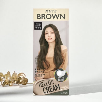 [BỀN MÀU] Thuốc nhuộm tóc tại nhà màu Mute Brown | Nhuộm tóc Hello Cream Mise En Scene 8MB nâu tây