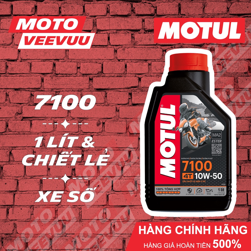 Dầu nhớt xe số Motul 7100 4T 10W50 Ester Code SN/SM/SL MA2 1 Lít Tổng hợp toàn phần Ester