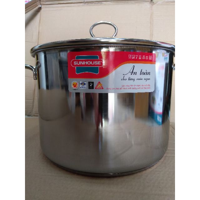 Nồi luộc gà inox 3 đáy sunhouse LG28 CÓ HÌNH THẬT