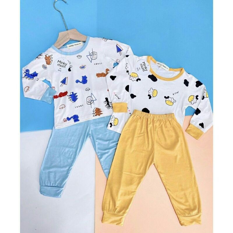 Bộ thun lạnh Minkymom họa tiết SN22