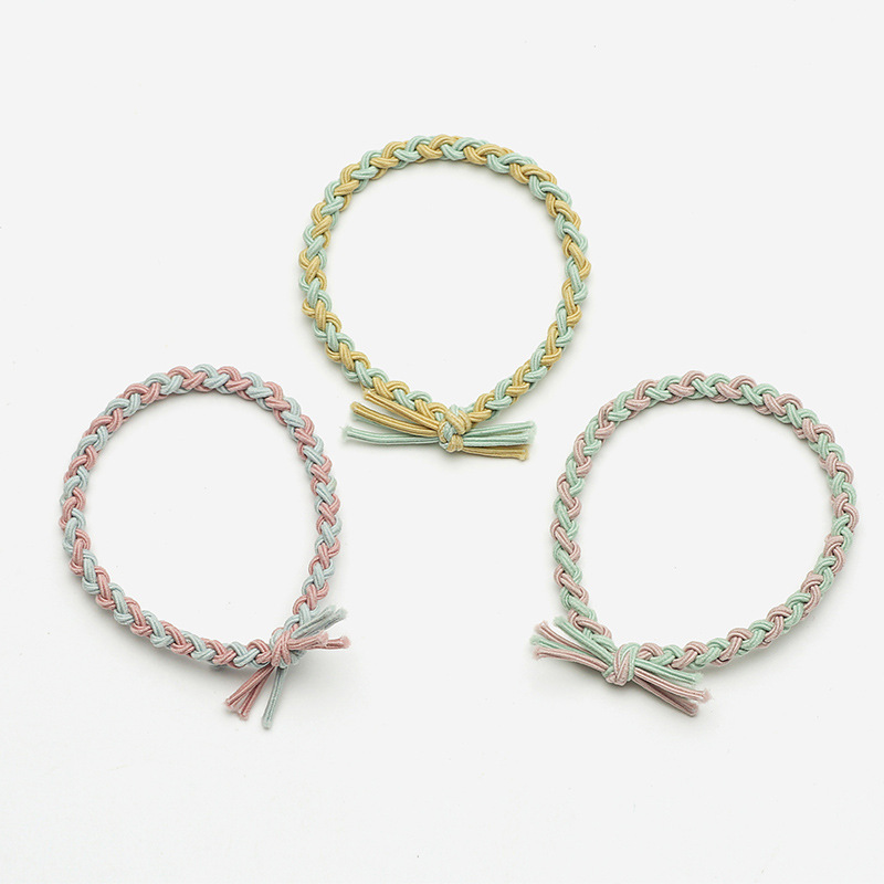 Dây cột tóc dệt thủ công phong cách Hàn Quốc INS đầy màu sắc cổ điển cho nữ
