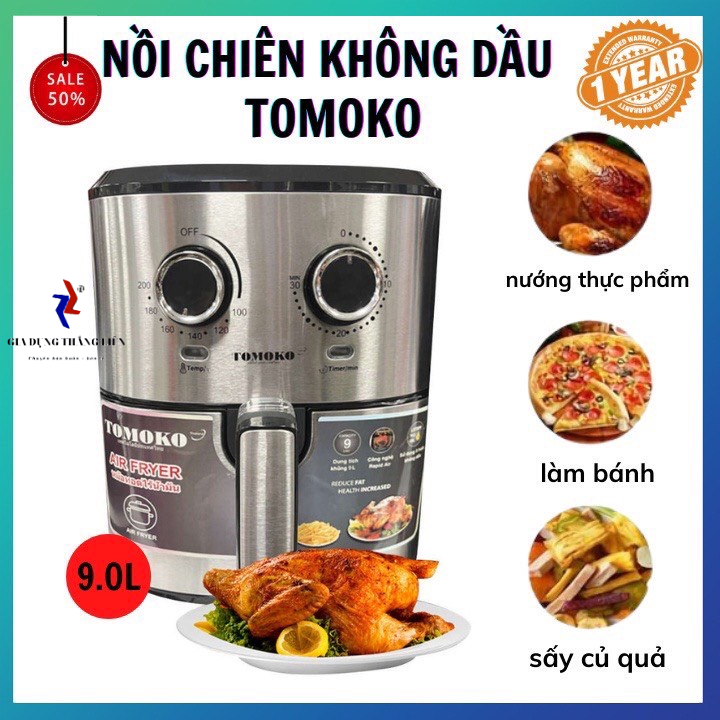 Nồi chiên không dầu TOMOKO 9L , nồi chiên không dầu dung tích lớn Thái Lan