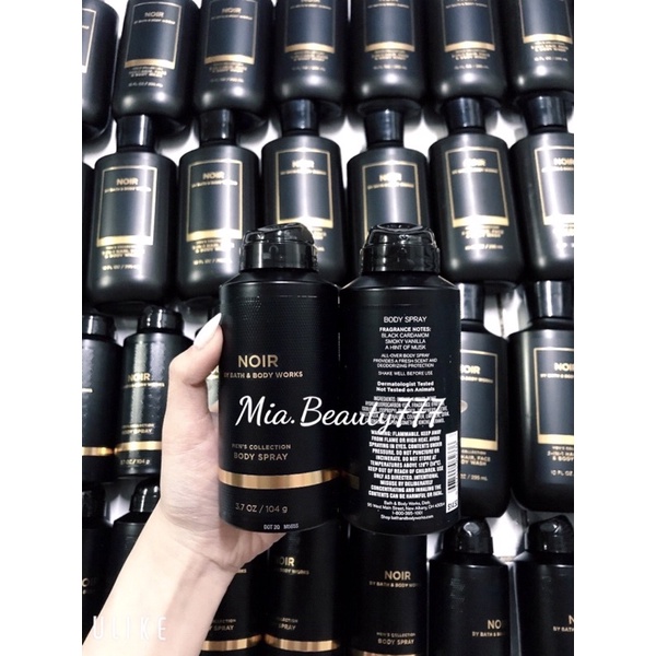 Combo tắm gội + xịt thơm toàn thân cho nam hương nước hoa NOIR - Bath And Body Works Chính Hãng USA