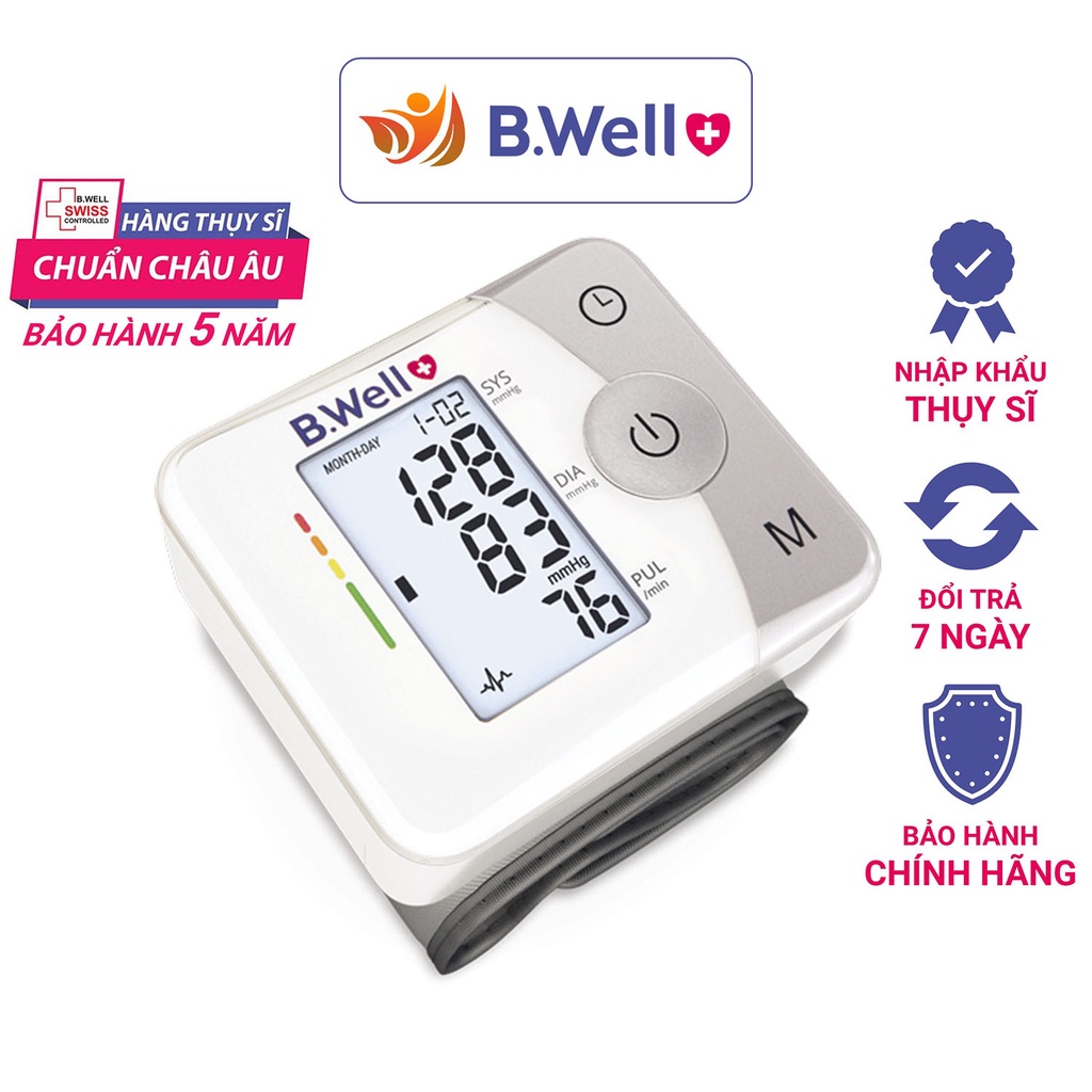 Máy đo huyết áp cổ tay điện tử tự động b.well med 57 - bwell y tế 360
